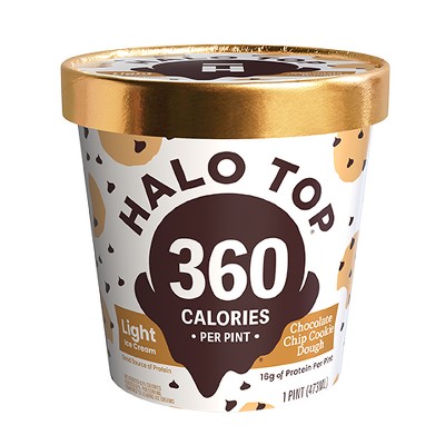 Halo Top Chocolate Chip Cookie Dough Ice Cream - 16oz