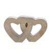 Glam Interlocking Heart Sculpture - Ceramic Decorative Object - Metallic Finish - Elegant Home & Office Decor for Living Room, Bedroom - 6" Gold - 3 of 4