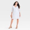 Bishop 3/4 Sleeve Mini Maternity Eyelet Dress - Isabel Maternity by Ingrid & Isabel™ White - 3 of 3