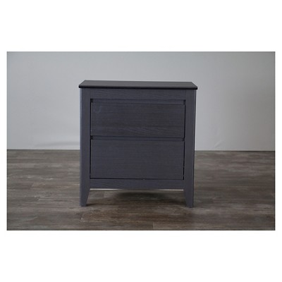 Espresso Contemporary 2-Drawer Nightstand with Angled Feet