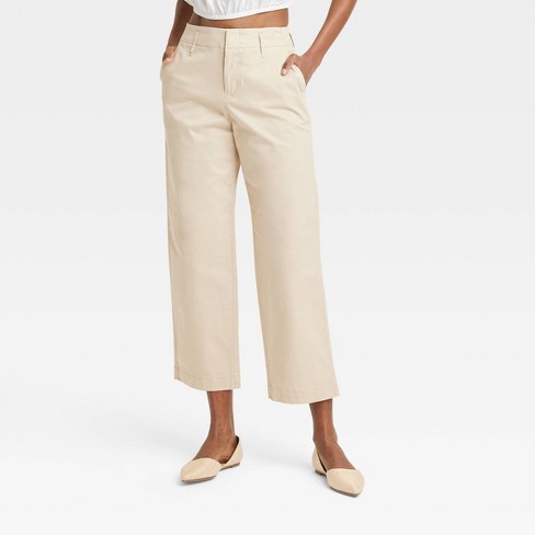 Women's High-rise Straight Ankle Chino Pants - A New Day™ Tan 10 : Target