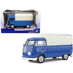 Volkswagen T1 Pickup Truck Blue with Canopy "Volkswagen Service" 1/18 Diecast Model Car by Solido - 1 of 4