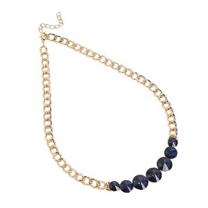 SOHI Women's Sapphire Blue Aurora Whisper Collar Necklace - 1 of 4