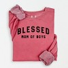 Simply Sage Market Blessed Mom of Boys Lightweight Garment Dyed Sweatshirt - 2 of 4