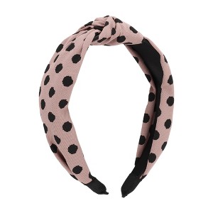 Unique Bargains Women's Elegant Twill Dot Knotted Hairband 6.69"x5.12" 1 Pc - 1 of 3