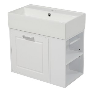 Dexmalle 21.8 Wall Mounted Floating Cabinet with One big Drawer and Adjustable Shelf - 1 of 4