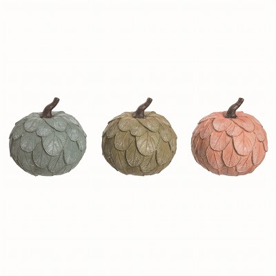 Transpac Resin Multicolor Harvest Autumn Pumpkin Decor Set of 3