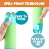 Bentology Stainless Steel 13oz Insulated Water Bottle - Reusable Spill Proof BPA-Free, Fits in Most Lunch Boxes - Keeps Drinks Colder - Green & Teal - 2 of 4