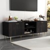 Hitow Brown 2-Doors TV Console TV Stand With Storage Shelves Entertainment Centers - 2 of 4