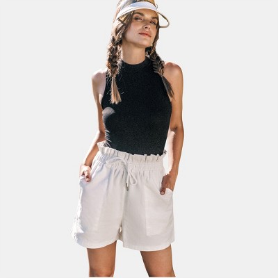Women's Round Neck Sleeveless Jersey Bodysuit - Cupshe-m-black : Target