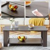 FONTOI Dining Table, Modern Texture Dining Tables with Open Shelf, Double-Layered Coffee Table for Home Office, Gray, 21.6"*16.5"*43.3" - 3 of 4