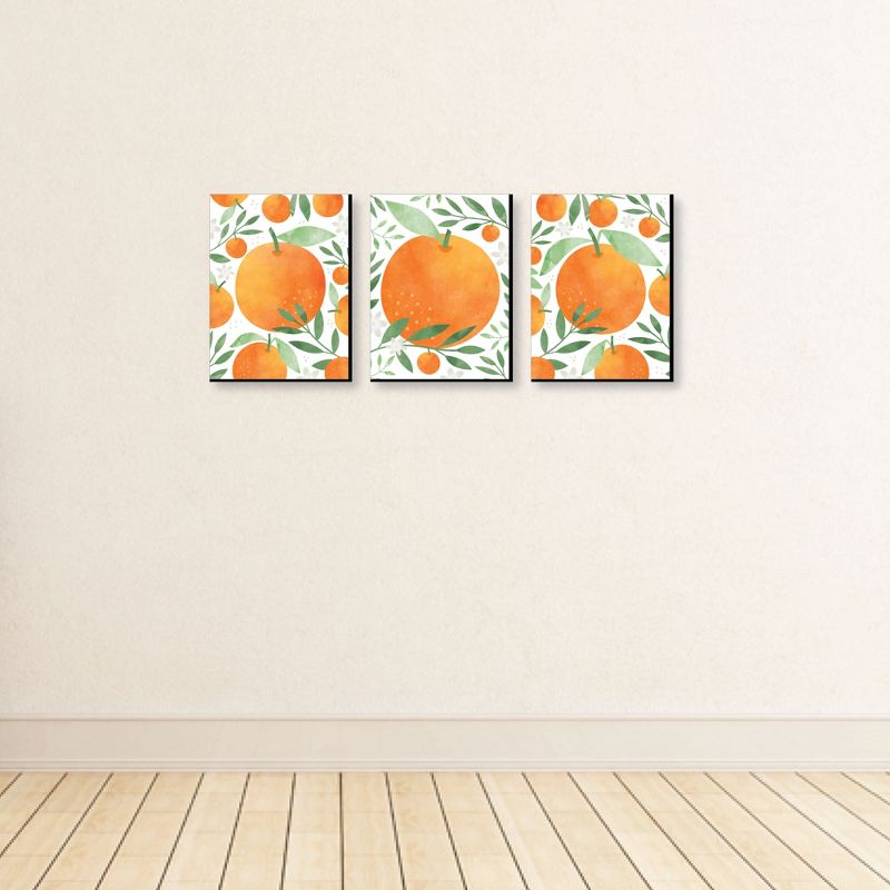 Big Dot of Happiness Little Clementine - Orange Citrus Kitchen Wall Art and Kids Room Decor - 7.5 x 10 inches - Set of 3 Prints, 3 of 7