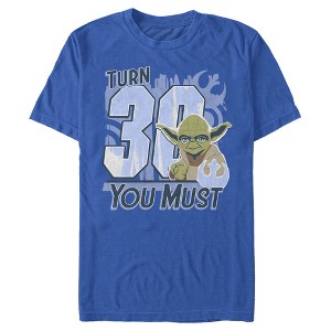 Men's Star Wars Yoda Turn 30 You Must Rebel Logo Portrait T-Shirt - 1 of 4