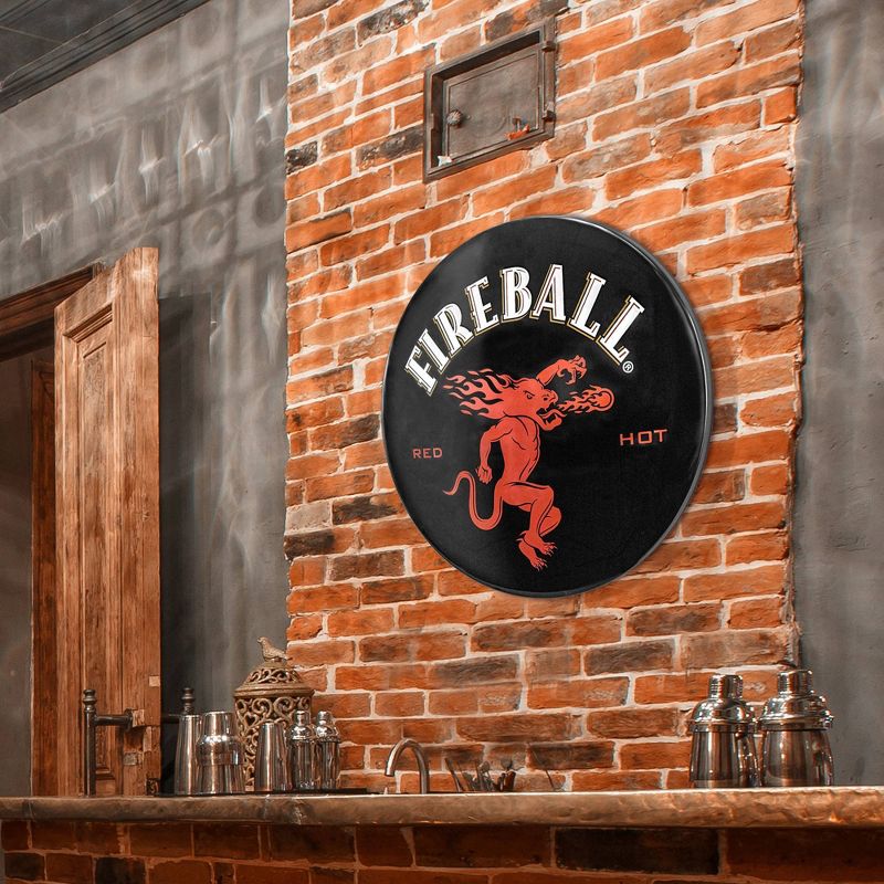 15&#34; x 15&#34; Fireball Red Hot Dome Metal Sign Black/Red - American Art Decor, 4 of 7