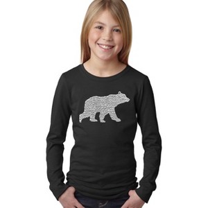 LA Pop Art Girl's Word Art Long Sleeve - Mama Bear - 1 of 4