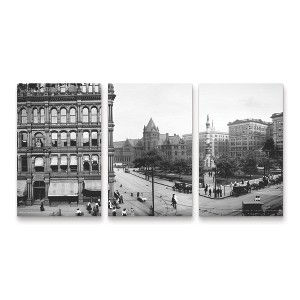 Trademark Fine Art Print Collection Buffalo Panorama1 3 Piece Panel Set Art - 1 of 3