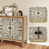 Buffet Cabinet with Storage, Distressed Storage Cabinet with 4 Carved Doors and Adjustable Shelf, Wooden Accent Sideboard Buffet Cabinets - 3 of 4
