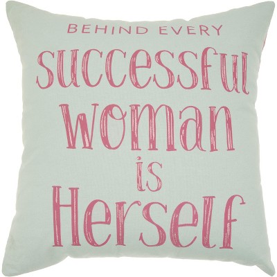 Nourison Trendy, Hip, New-Age Successful Woman Multicolor Throw Pillow - 18" x 18"