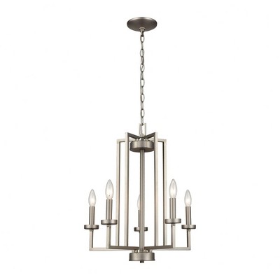 Elk Home West End 6 - Light Chandelier in  Brushed Nickel