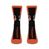 NFL Cincinnati Bengals Rise Up Crew Socks: Logo Pattern, Cushioned Heel & Toe - 2 of 3