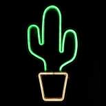 Northlight 18.5" Neon Style LED Lighted Cactus Window Silhouette Sign - Green/Warm White