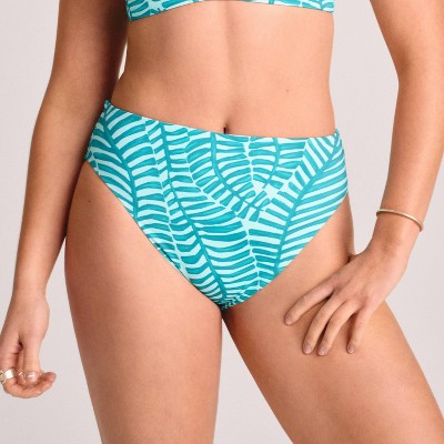 Vitamin A Women's High Waist Full Coverage Bikini Bottom - Jade Print S