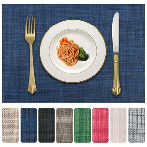 Aoibox Vinyl Placemats Set of 4, PVC Woven Washable Non-Slip Table Mats, Heat Resistant Wrinkle Free Place Mats for Dining Table, Easy to Clean - 1 of 4