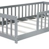 Kumasinova Kids Floor Bed with Safety Guardrails,Twin Rubber Wood Platform Bed with Slats for Boys,Girls,Teens,No Box Spring Needed - 4 of 4