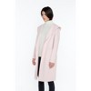 JENNIE LIU Women's Cashmere Wool Double Face Hooded Overcoat with Belt - 3 of 4