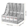 Unique Bargains Sturdy Plastic Detachable Vertical Smooth Surface File Holder 4 Compartment - 2 of 3