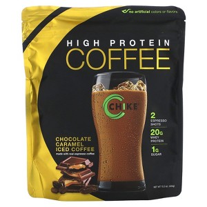 Chike Chocolate Caramel High Protein Iced Coffee, 20 G Protein, 2 Shots Espresso, 1 G Sugar, Keto Friendly and Gluten Free, 14 Servings (14.8 Ounce) - 1 of 2