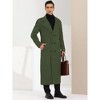 Lars Amadeus Men's Winter Notch Lapel Double Breasted Solid Color Overcoat - 3 of 4