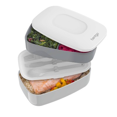 Bento Box Adult Lunch Box Salad Container for Lunch Reusable 4-Compartment Plastic Divided Food Storage Container Boxes for Dressing Meal Prep to Go