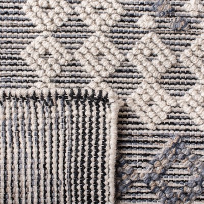 Natura Cream and Navy Handwoven Wool 6' x 9' Area Rug