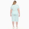 Plus Size Soft Capri Pajama Lounge Set - White Mark - 3 of 4
