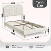 Velvet Upholstered Platform Bed Frames with Bookcase Headboard, Kids Bed - 2 of 4