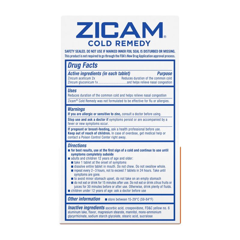 Zicam Zinc Cold Remedy RapidMelts Quick Dissolve Tablets - Citrus - 25ct, 3 of 13