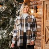 Women's Plaid Pocket Button-Front Shacket - Cupshe - 3 of 4