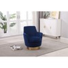 CAVINAS Modern Swivel Barrel Accent Chair, Round Barrel Chairs with Gold Stainless Steel Base, for Living Room Bedroom - 2 of 4
