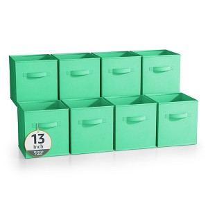 Sorbus 13 Inch 8 Pack Sturdy Collapsible Fabric Storage Cubes with Handle - for Organizing Clothes, Toys, Books, Shelves & more - 1 of 4