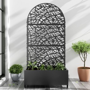 PexFix 72"x35"Iron Black Arch Planting Box Plant Climbing Frame Net - 1 of 4