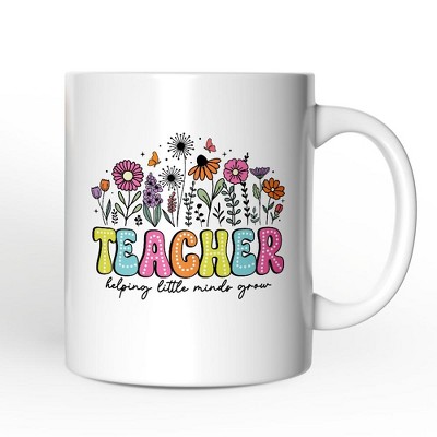 Helping Little Minds Grow Teacher Mug, Floral Appreciation Gift| OrnamentallyYou
