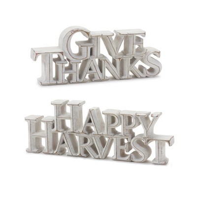 Melrose Happy Harvest Tabletop Sign (Set of 2)