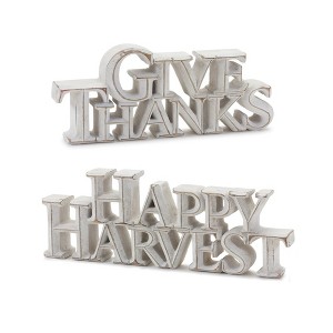 Melrose Happy Harvest Tabletop Sign (Set of 2) - 1 of 3