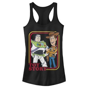 Juniors Womens Toy Story Buzz & Woody Portraits Racerback Tank Top - 1 of 4