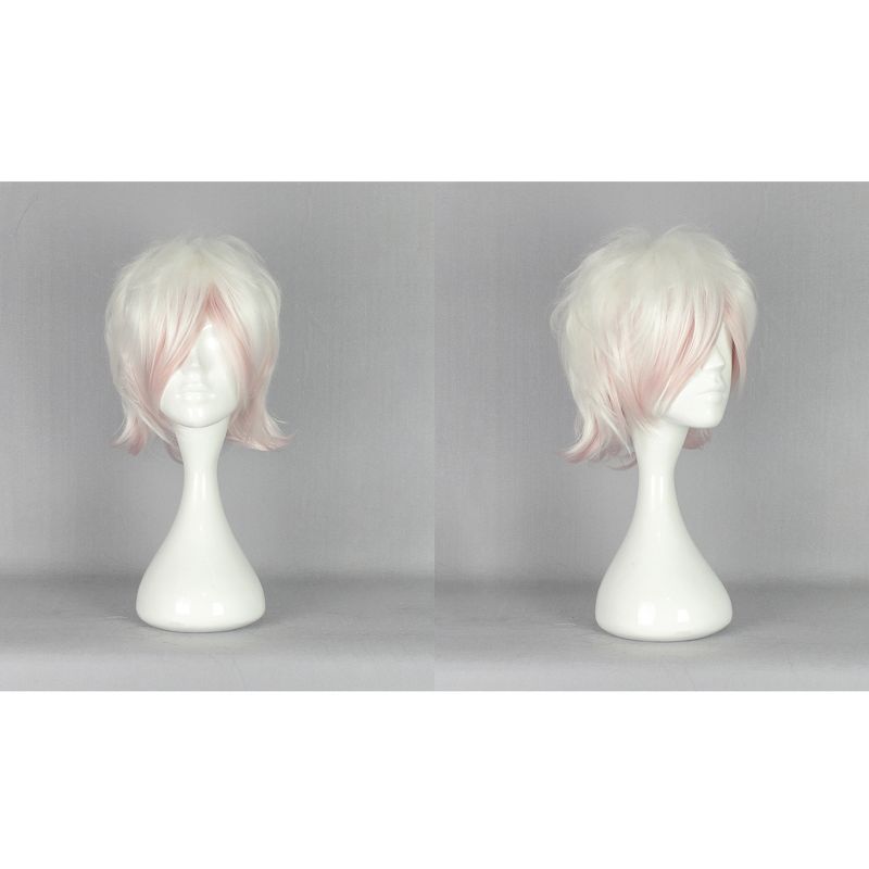Unique Bargains Women's Wigs 13" White Pink with Wig Cap, 5 of 7