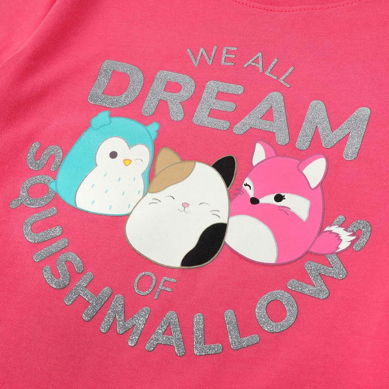 Squishmallows We All Dream of Squishmallows Youth Girl Pink T-shirt, 2 of 3