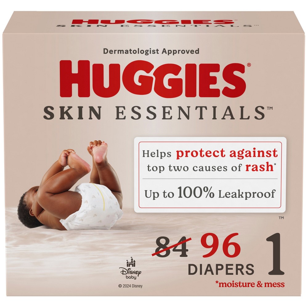 Photos - Baby Hygiene Huggies Skin Essentials Diapers Super Pack - Size 1 - 96ct 