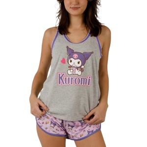 Kuromi Milkshake Women's Racer Back Tank Top & Dolphin Lounge Shorts Sleepwear Set - 1 of 3
