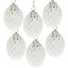 TopComfy Decorative Object Glass Christmas Ball Ornaments Set of 6 for Holiday Party Decorations, White, 3.8"*3.8"*4.2" - 2 of 4